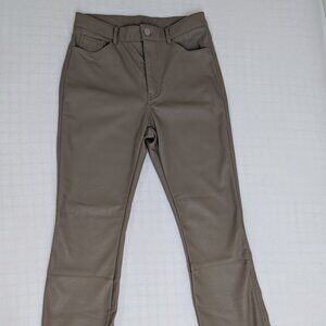 H&M Faux Leather Pants Brown Taupe Size 4 Skinny
